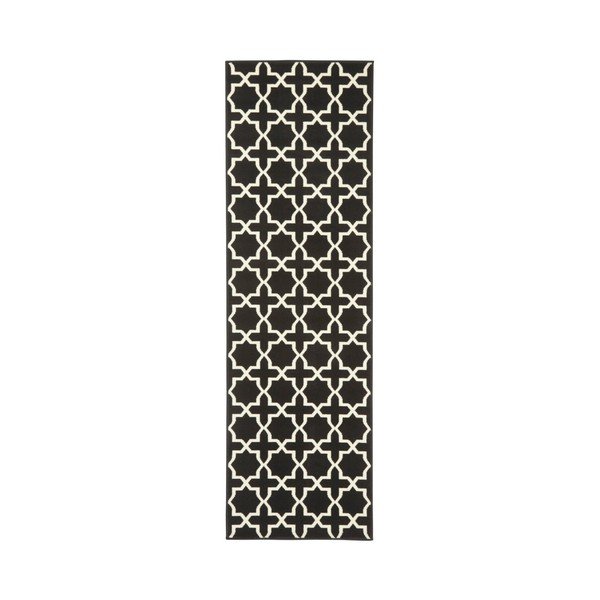 Černo-bílý běhoun Hanse Home Basic Glam, 80 x 350 cm
