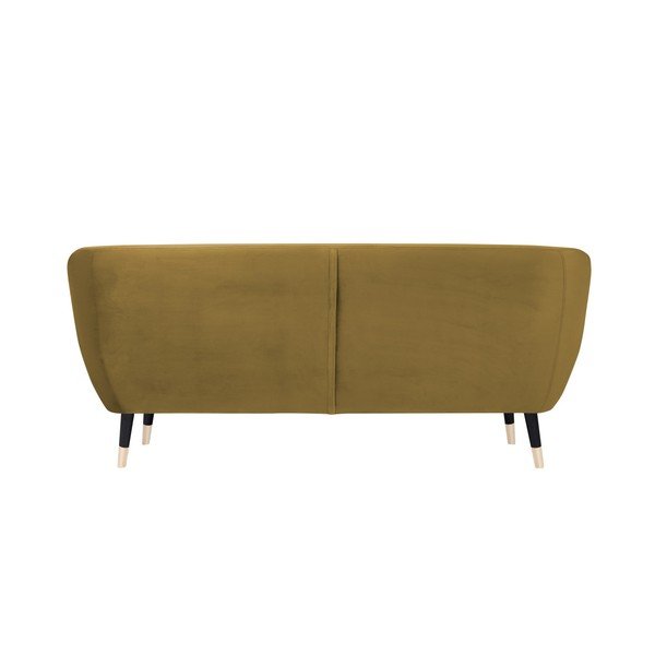 Hořčicově žlutá pohovka s černými nohami Mazzini Sofas Amelie, 188 cm-image-4