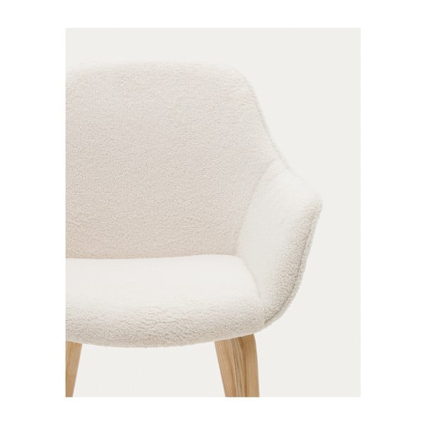 Bílé čalouněné jídelní křeslo Aleli – Kave Home-image-1