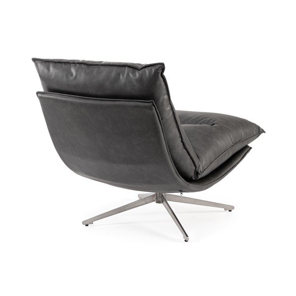 Tmavě šedé křeslo s úložným prostorem z imitace kůže Alanez – Bizzotto-image-4