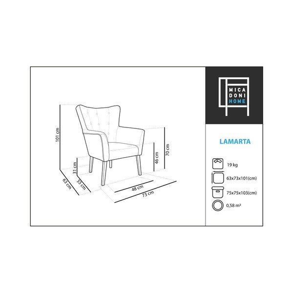 Žluté křeslo s područkami Micadoni Home Lamarta-image-1