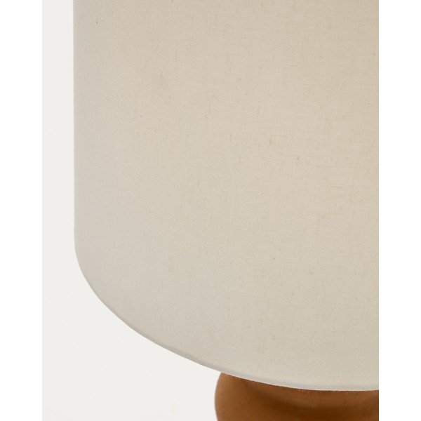 Kamenná stolní lampa v přírodní barvě s textilním stínidlem (výška 55 cm) Madsen – Kave Home-image-4
