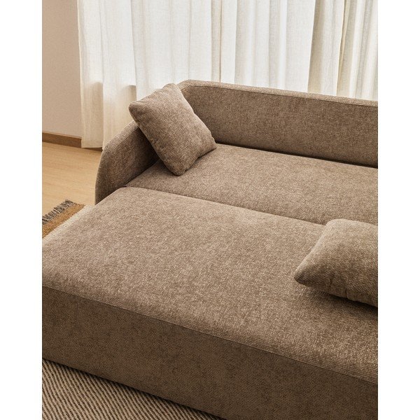 Taupe žinylková rozkládací pohovka 218 cm Laira – Kave Home-image-4
