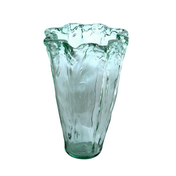 Modrá váza z recyklovaného  skla (výška 30 cm) Pandora – Ego Dekor
