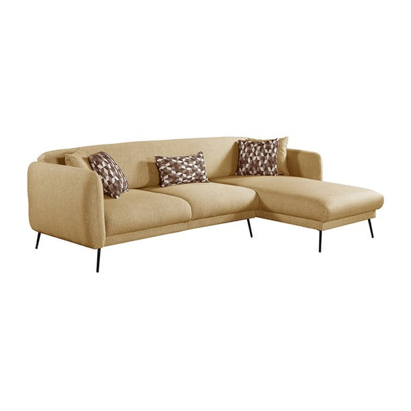 Žlutá rozšiřitelná rohová pohovka Pandia Home Madrid, pravý roh-image-2