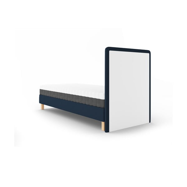 Tmavě modrá čalouněná jednolůžková postel s roštem 90x200 cm Lotus – Cosmopolitan Design-image-3