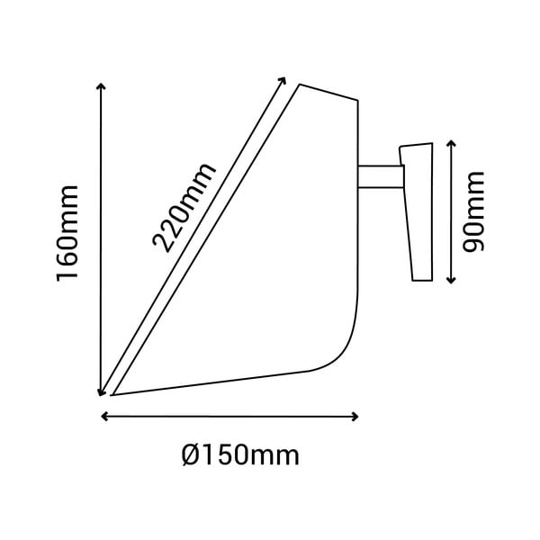 Černé nástěnné svítidlo SULION Lisboa, výška 16 cm-image-3