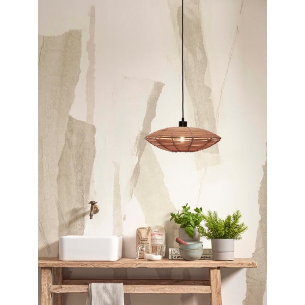 Závěsné svítidlo s ratanovým stínidlem v přírodní barvě ø 40 cm Tanami – Good&Mojo-image-1
