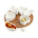 Bílé porcelánové/bambusové servírovací misky v sadě 6 ks Hors D'Ouvre – Brandani