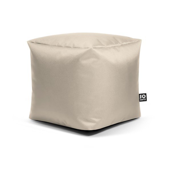 Béžový dětský sedací vak z imitace kůže Cube M – So Soft?
