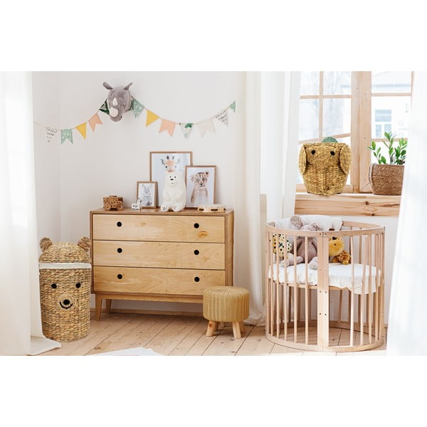 Dětský koš na hračky z vodního hyacintu v přírodní barvě ø 30x35 cm Elephant – Compactor-image-2