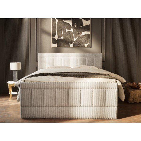 Šedá boxspring postel s úložným prostorem 160x200 cm Caya – Maison de Rêve-image-4