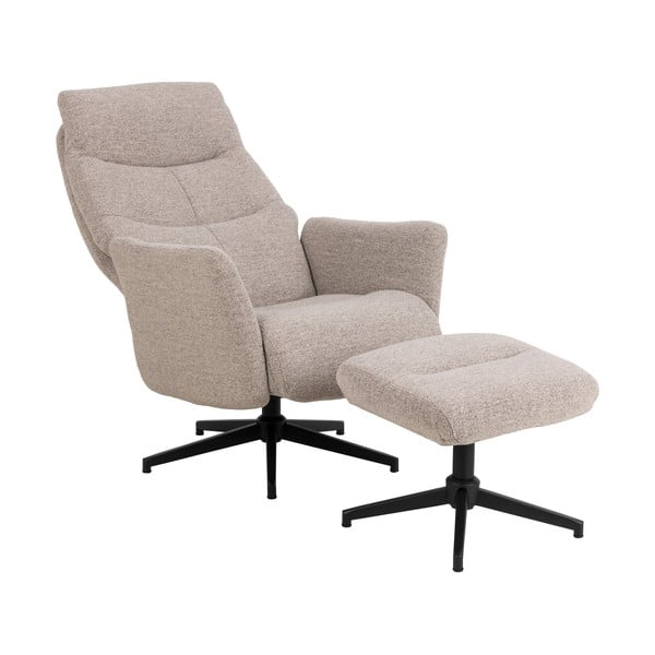 Béžové relaxační křeslo z textilie bouclé London – Actona-image-3