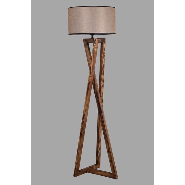 Hnědá stojací lampa s textilním stínidlem (výška 149 cm) Maçka – Opviq lights-image-2