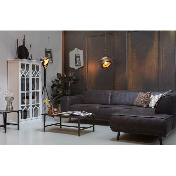 Černá rohová pohovka z imitace semiše BePureHome Statement, pravý roh-image-3