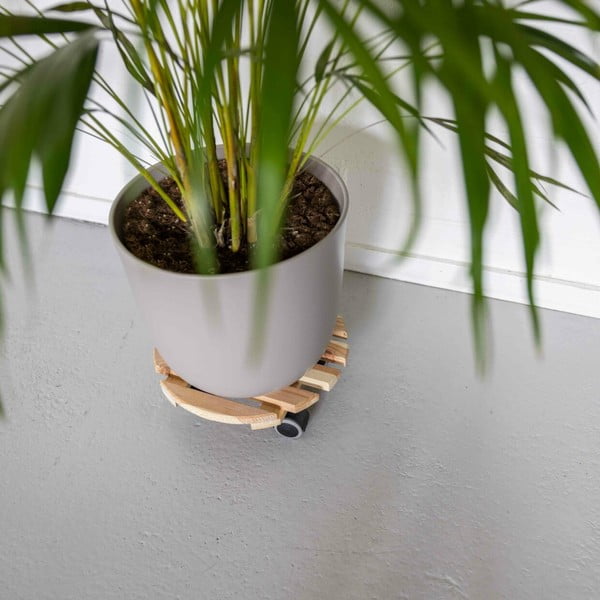 Dřevěný pojízdný podstavec pod květináč ø 29 cm (výška 8 cm) Indoor – Esschert Design-image-1