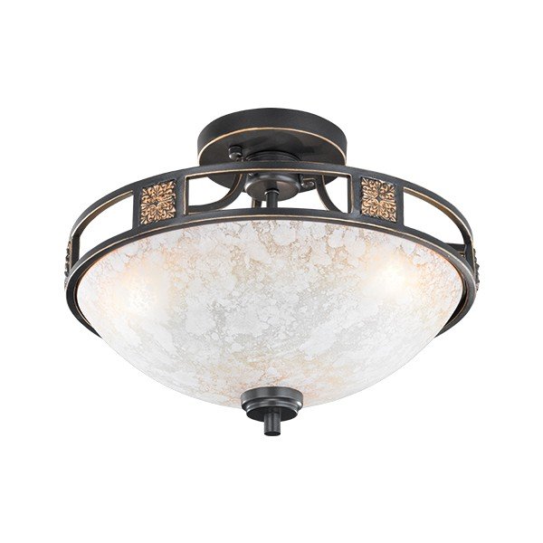 Černé stropní svítidlo se skleněným stínidlem ø 42 cm Quinta – Trio