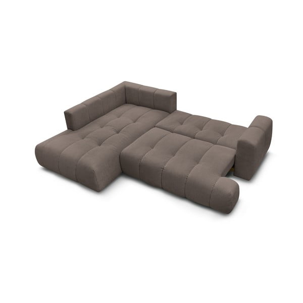 Taupe rozkládací/s úložným prostorem rohová pohovka (levý roh/do L) Fuji – Bobochic Paris-image-4