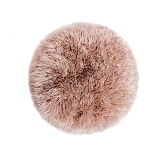 Stolička se světle hnědým sedákem z ovčí kožešiny Royal Dream, ⌀ 36 cm-image-1