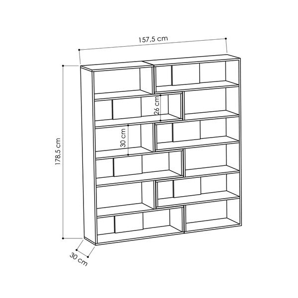 Rohová knihovna v dekoru dubového dřeva Molly N 4-image-2