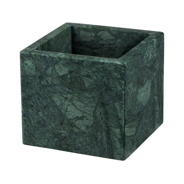 Tmavě zelený mramorový koupelnový organizér na vatové tampony Marble – Mette Ditmer Denmark