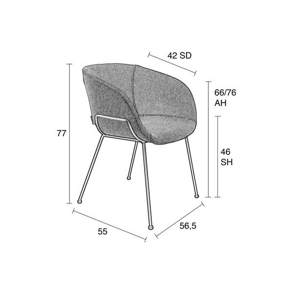 Sada 2 hnědých židlí Zuiver Feston-image-3