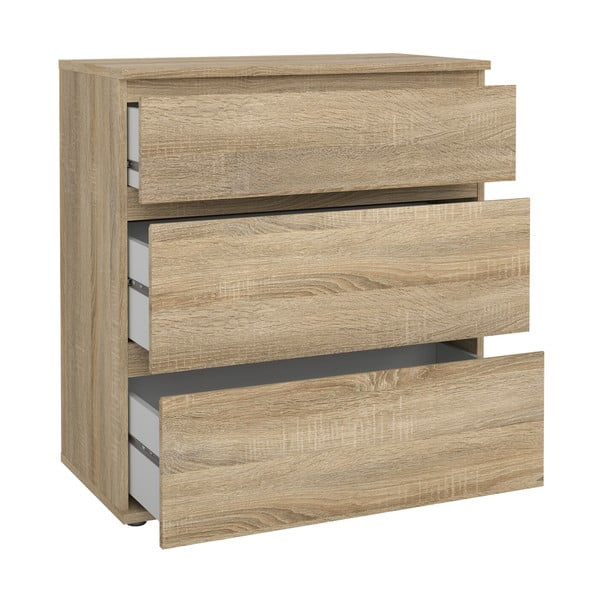 Nízká komoda v dekoru dubu v přírodní barvě 77x84 cm Nova – Tvilum-image-3