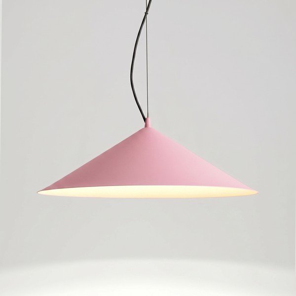 Růžové kovové LED závěsné svítidlo ø 50 cm FINT – Thoro-image-4
