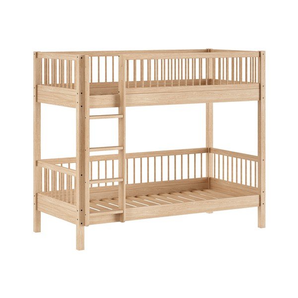 Patrová dětská postel z bukového dřeva s roštem 90x200 cm v přírodní barvě Forrest – Vipack-image-2