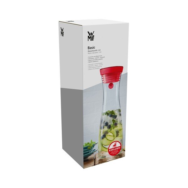 Skleněná dóza na vodu s červeným víkem WMF, 1 l-image-3