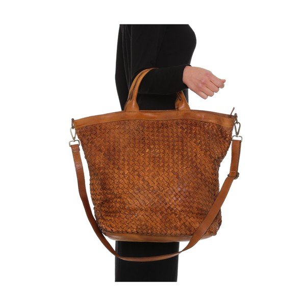 Kožená kabelka Anna Luchini 14 Cognac-image-4
