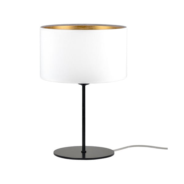 Bílá stolní lampa s detailem ve zlaté barvě Sotto Luce Tres S, ⌀ 25 cm