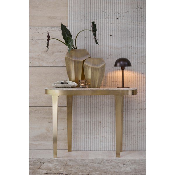 Konzolový stolek s mramorovou deskou  v bronzové barvě/taupe 40x110 cm Giulio – Light & Living-image-1