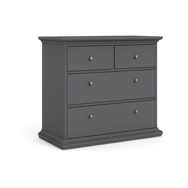 Šedá nízká komoda 96x87 cm Paris – Tvilum-image-3