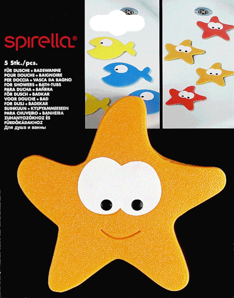 Dětské protiskluzové podložky v sadě 5 ks do vany 12x13 cm Starfy – Spirella-image-1