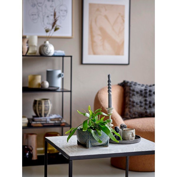 Bílá kameninová váza Bloomingville Norma, výška 13,5 cm-image-1