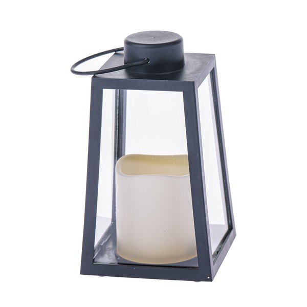 Černá LED lucerna na baterky (výška 18 cm) – Dakls
