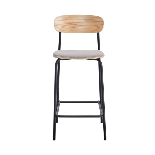 Barové židle v černé a taupe barvě v sadě 2 ks (výška sedáku 66 cm) Adriana – Marckeric-image-4