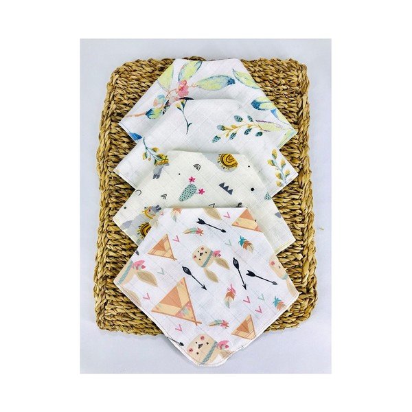 Bílé mušelínové bryndáky v sadě 4 ks Mila - Lydia&Co-image-1