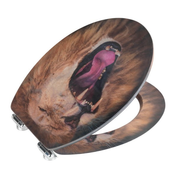 WC sedátko s 3D obrázkem a snadným zavíráním Wenko Lion, 44,5 x 38 cm-image-4