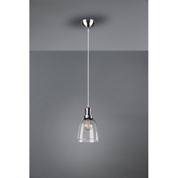 Závěsné svítidlo ve stříbrné barvě se skleněným stínidlem ø 14 cm Vita – Reality-image-2