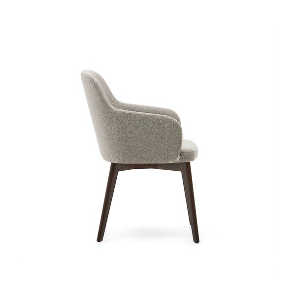 Béžové čalouněné jídelní křeslo s područkami Nelida – Kave Home-image-4