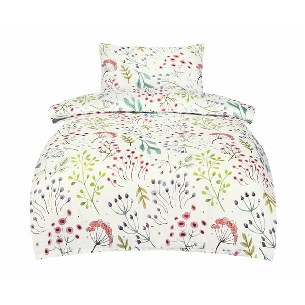 Bílé povlečení na jednolůžko z bavlněného saténu 140x200 cm Jasmine – My House