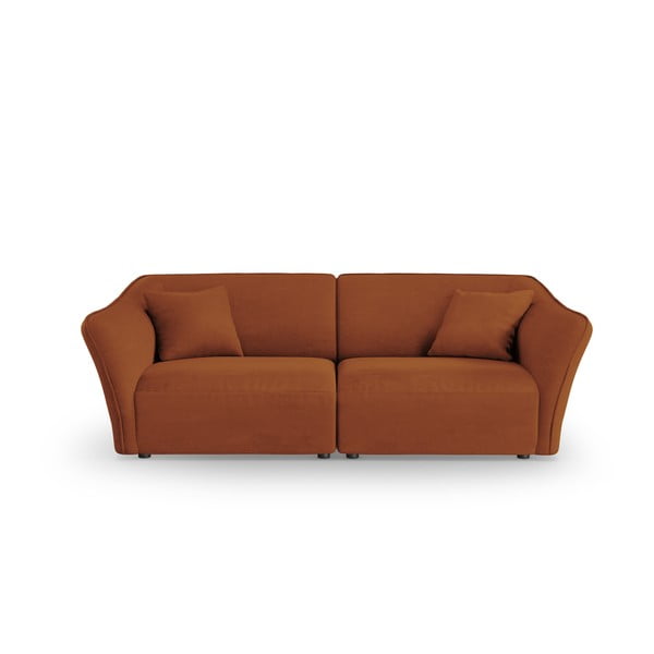 Pohovka z textilie bouclé v cihlové barvě 206 cm Tokyo – Cosmopolitan Design