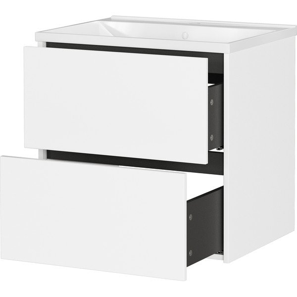 Bílá matná závěsná skříňka pod umyvadlo 61x61 cm Bodera – Germania-image-3