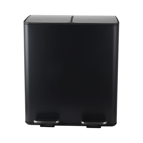 Matně černý ocelový odpadkový koš 2x20 l na tříděný odpad/nášlapný   Aliya – Spirella-image-3