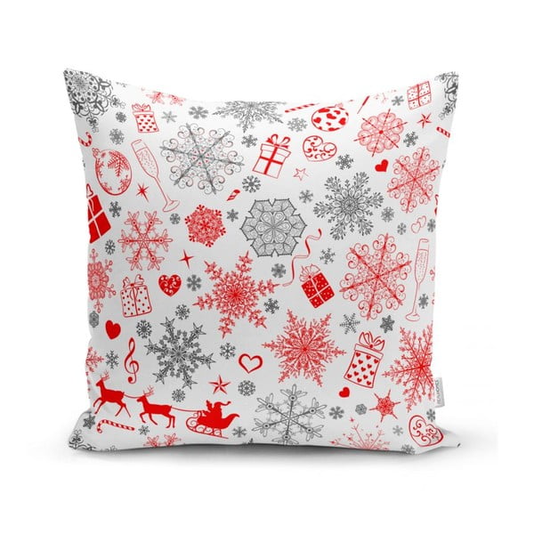 Sada 4 vánočních povlaků na polštář a běhounu na stůl Minimalist Cushion Covers Snowflakes-image-3