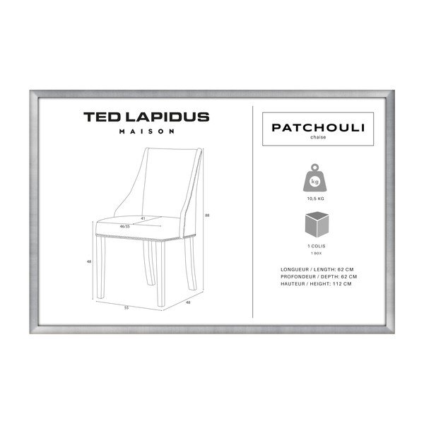 Krémová židle s tmavě hnědými nohami z bukového dřeva Ted Lapidus Maison Patchouli-image-2