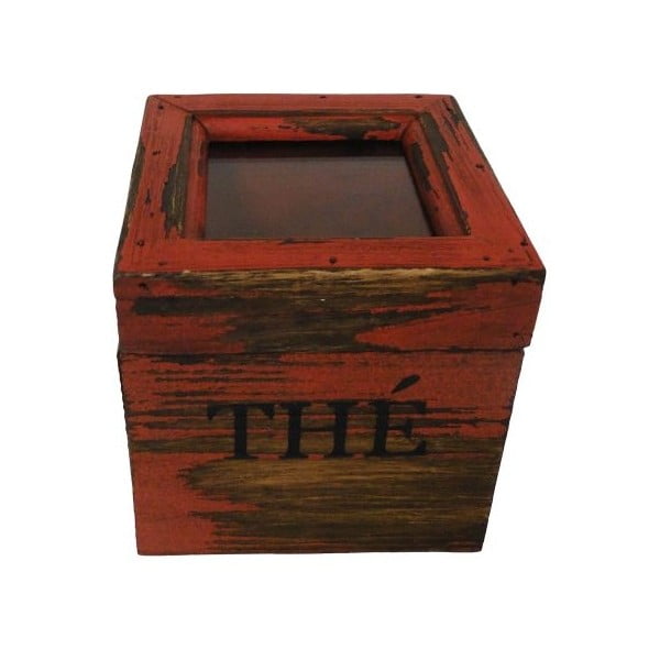 Box Thé Rouge Antique, 12x12 cm