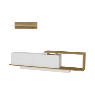 Bílá/přírodní TV sestava 180x55 cm Asos – Woody Fashion